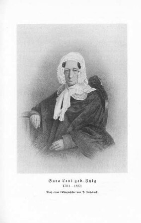 Sara Levi geb. Itzig. 1761-1854. Nach einer Lithographie von P. Rohrbach