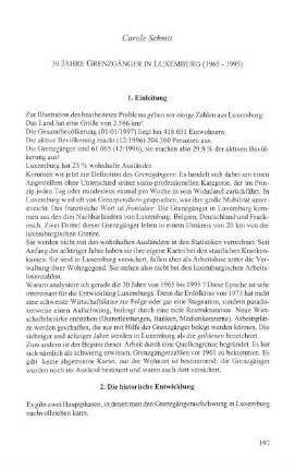 30 Jahre Grenzgänger in Luxemburg (1965-1995)