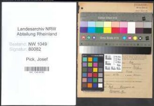 Entnazifizierung Josef Pick , geb. 25.06.1896 (Postbeamter)