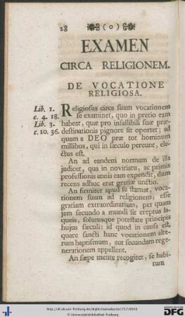 Examen Circa Religionem.