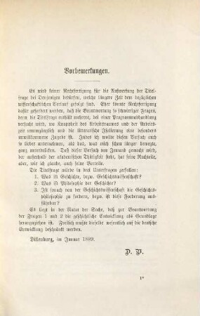 Ist eine Philosophie der Geschichte wissenschaftlich erforderlich beziehungsweise möglich?