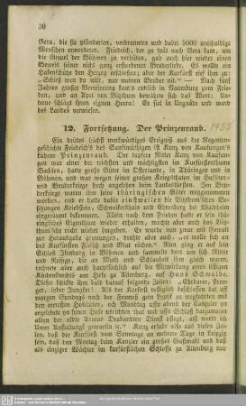 12. Fortsetzung. Der Prinzenraub