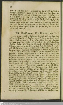 12. Fortsetzung. Der Prinzenraub