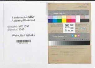 Entnazifizierung Karl Wilhelm Wehn , geb. 22.12.1899 (Bahninspektor)