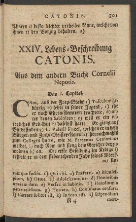 XXIV. Lebens-Beschreibung Catonis