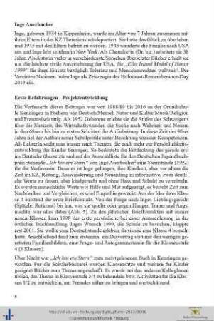 Kurzbiographie Inge Auerbacher.