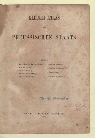 Kleiner Atlas des preussischen Staats
