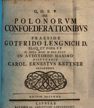 De Polonorum Confoederationibus