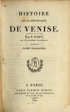 Histoire de la république de Venise, 3