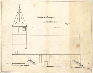 Dolmetsch, Heinrich; Kirchberg / Murr; Ev. Pfarrkirche, Restaurierung - Nordseite (Ansicht)