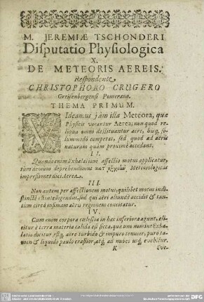 X. De Meteoris Aereis