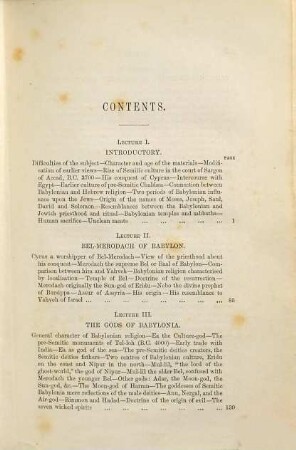 Lectures on the Origin and Growth of Religion as illustrated by the Religion of the ancient Babylonians : The Hibbert Lectures, 1887