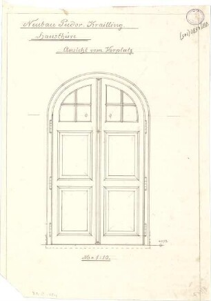 Pfann, Paul; Planegg bei München (Bayern); Landhaus Pudor - Haustür am Vorplatz (Ansicht)