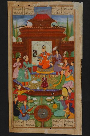 Illustration: Qaydāfa erkennt Iskandar an seinem Porträt