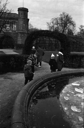 Spaziergang im Botanischen Garten an Weihnachten.