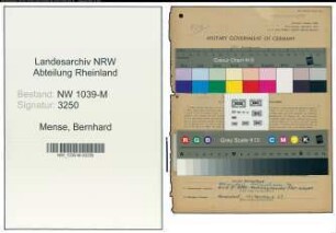 Entnazifizierung Bernhard Mense , geb. 20.02.1910 (Angestellter)