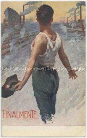 Postkarte mit Werbung für Italienische Kriegsanleihen