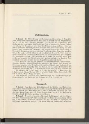 Mobilmachung, Ausmarsch