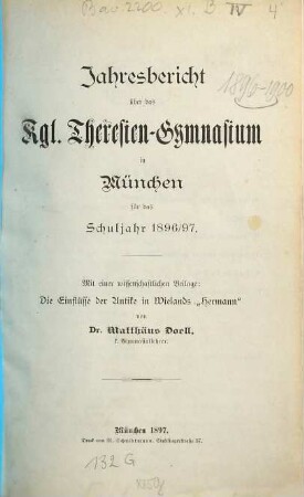 Jahresbericht .... 1896/97
