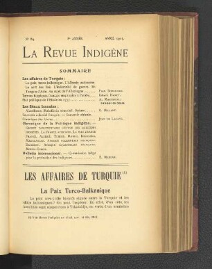 Nr. 84. 8e Année. Avril 1913.
