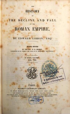 The history of the decline and fall of the Roman Empire, 8