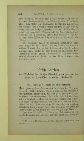 Dritte Periode. Von Friedrichs des Großen Thronbesteigung bis zum Anfange der französischen Revolution 1740 - 89