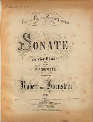 Sonate : zu 4 Hdn. für d. Pianoforte ; op. 10