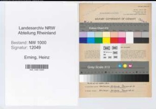 Entnazifizierung Heinz Erning, geb. 30.03.1920 (Landesinspektor)