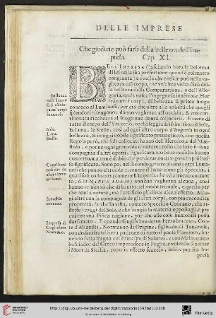 Cap. XI. Che giudicio può sarsi della bellezza dell'Impresa