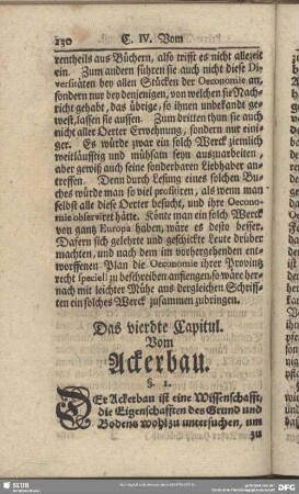 Das vierdte Capitul. Vom Ackerbau