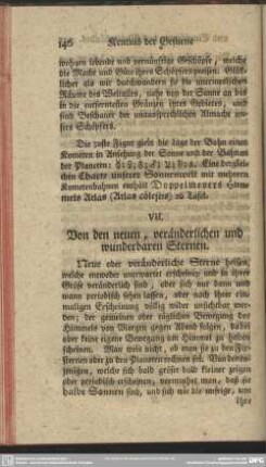 VII. Von den neuen, veränderlichen und wunderbaren Sternen