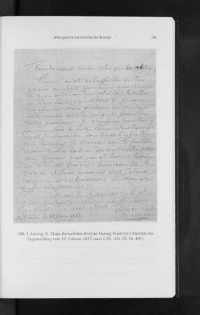 Abb. 1: Auszug [S. 3] aus Bernadottes Brief an Herzog Friedrich Christian von Augustenburg vom 18. Februar 1812