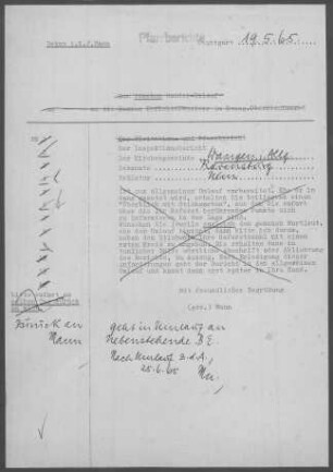 Wangen/Allgäu mit Diaspora: Inspektionsbericht 1965