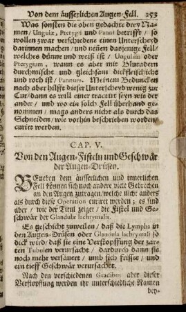 Cap. V. Von den Augen-Fisteln und Geschwär der Augen-Drüsen.