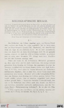 Bibliographische Beilage