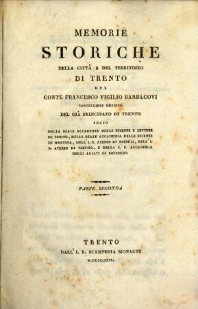 Memorie storiche della città e del territorio di Trento, 2
