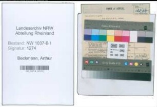 Entnazifizierung Arthur Beckmann , geb. 16.03.1898 (Verwaltungsinspektor)