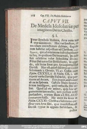 Caput VII. De Medela Idololatriae per imaginem Dei in Christo.