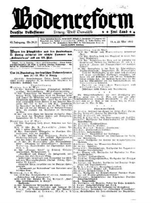 Der 34. Bundestag der Deutscher Bodenreformer vom 16.-19. Mai in Danzig