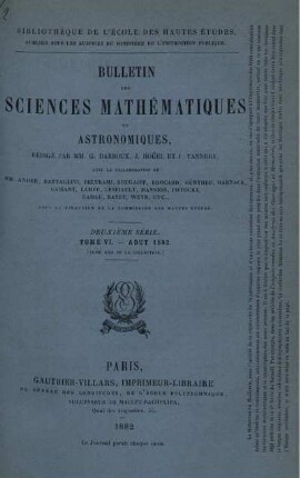Tome VI. - Aout 1882.