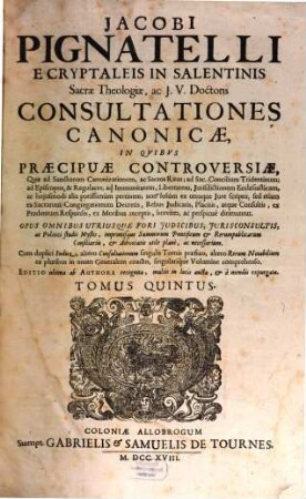 Consultationes Canonicae, 5