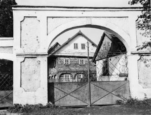 Auscha, Toranlage : Auscha (Úštěk/Tschechische Republik) bei Leitmeritz