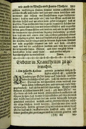 Gebeter in Kranckheiten zu gebrauchen.