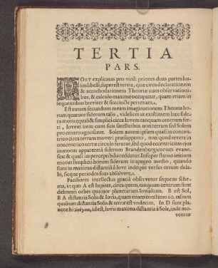 Tertia Pars.