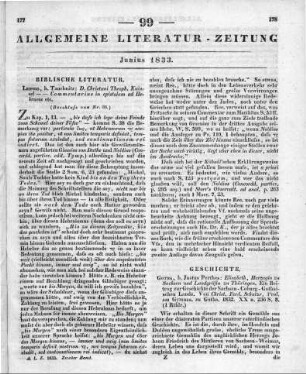 Kühnöl, C. T.: Commentarius In Epistolam Ad Hebraeos. Leipzig: Tauchnitz 1831 (Beschluss von Nr. 98)