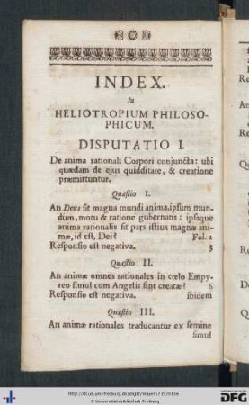 Index In Heliotropium Philosophicum.
