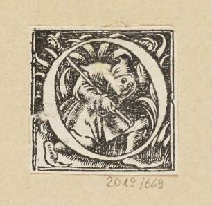 Buchstabe O, Initiale zu einem römischen Majuskel-Alphabet