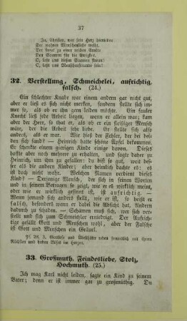 33. Großmuth, Feindesliebe, Stolz, Hochmuth