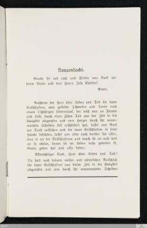 Hausandacht