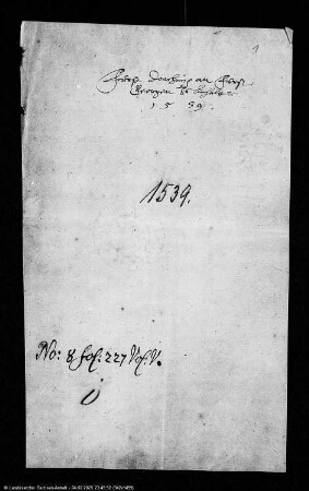 Joachim an Fürst Georg III., seinen Bruder